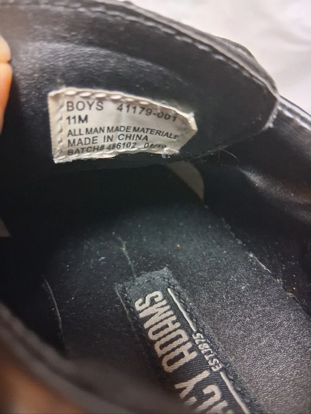 Stacy Adams Kids Black Leather Lace-Up Derby Shoes Size 11M Preowned